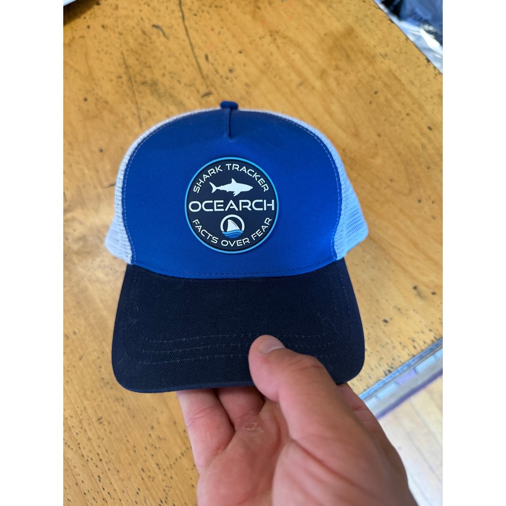 Ocearch‎ Shark Tracker OSFM Facts Over Fear Trucker Hat Blue Mesh Snapback Cap